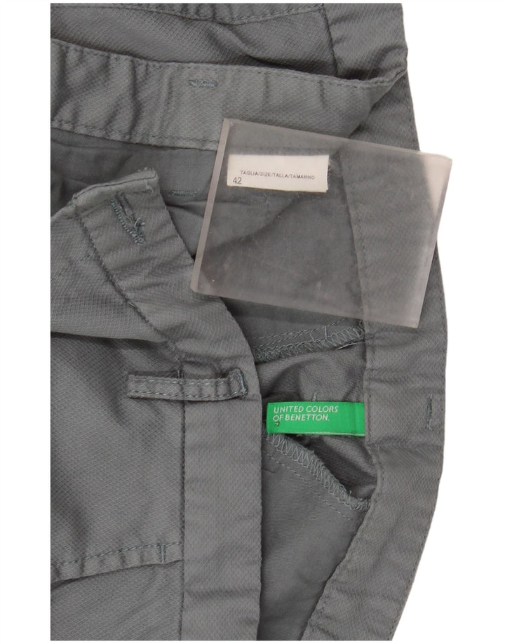 Pantaloni Chino Slim Da Donna Benetton IT 42 Medio W32 L28 Grigio