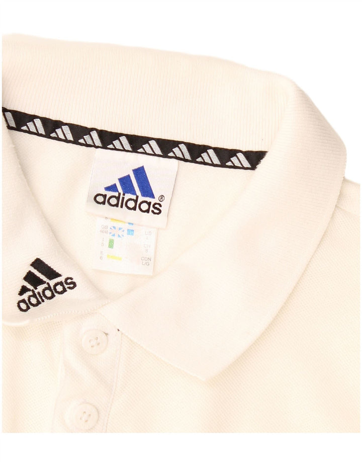 Polo Adidas da uomo grande in cotone bianco