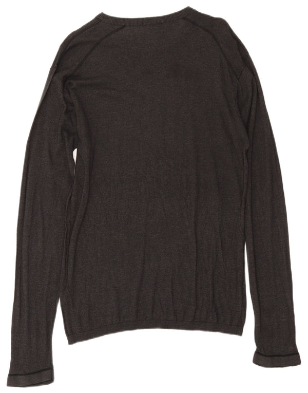 Armani Uomo Maglione Girocollo Regular Fit Collo a Barca Maglione XL Seta Grigia