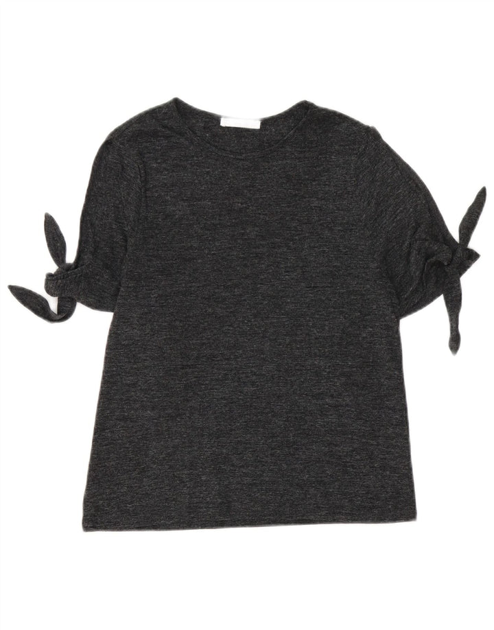 T-shirt da donna Zara Top UK 12 Poliestere screziato grigio medio