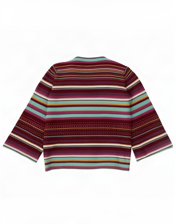 Maglione cardigan da donna Marks & Spencer UK 16 grandi strisce viola