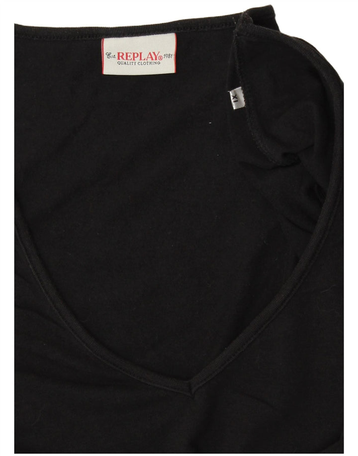 REPLAY T-shirt grafica da donna Top UK 18 XL Nera