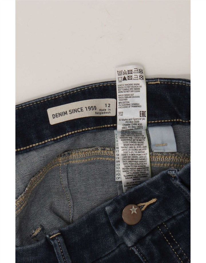 Pantaloncini di jeans da donna Marks & Spencer UK 12 medi W32 cotone blu