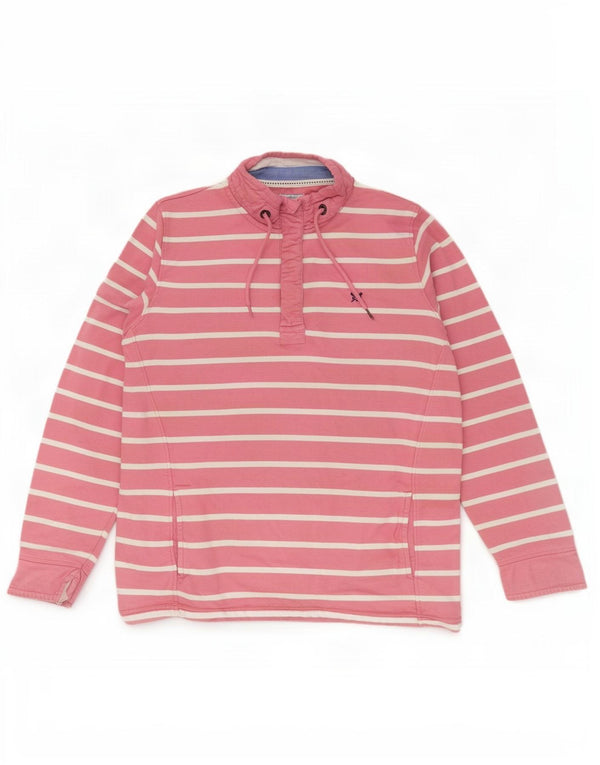 Crew Clothing Felpa oversize da donna Maglione UK 14 Large Pink Striped