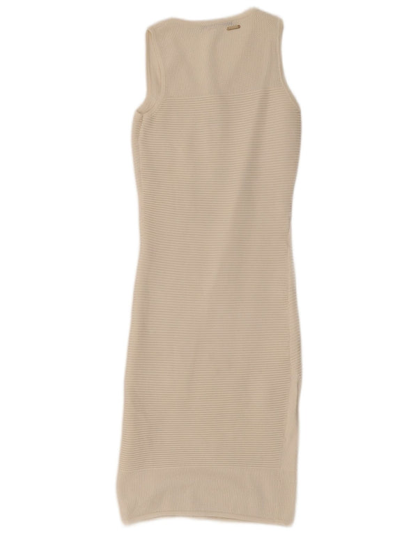 Guess Abito aderente senza maniche all'uncinetto da donna UK 4 XS Bianco