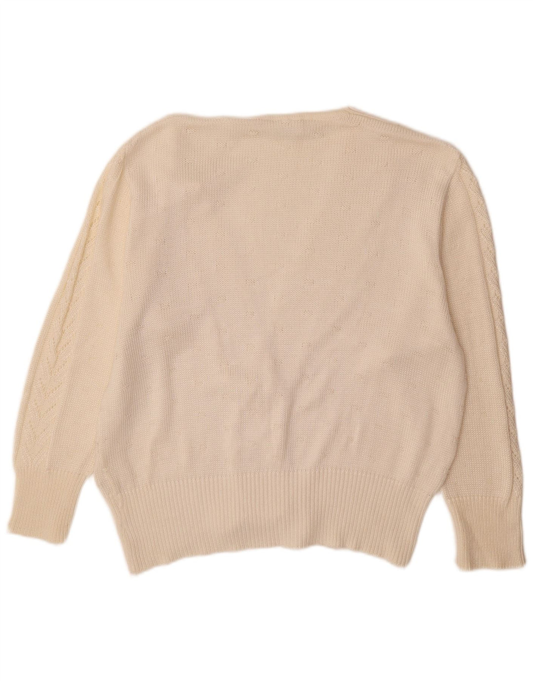 Maglione cardigan da donna Rabe EU 46 XL acrilico bianco sporco