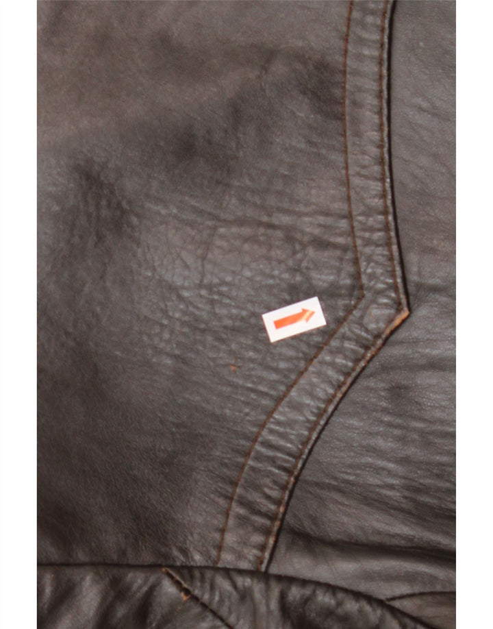 Cappotto in pelle da uomo VINTAGE IT 50 Large in pelle marrone