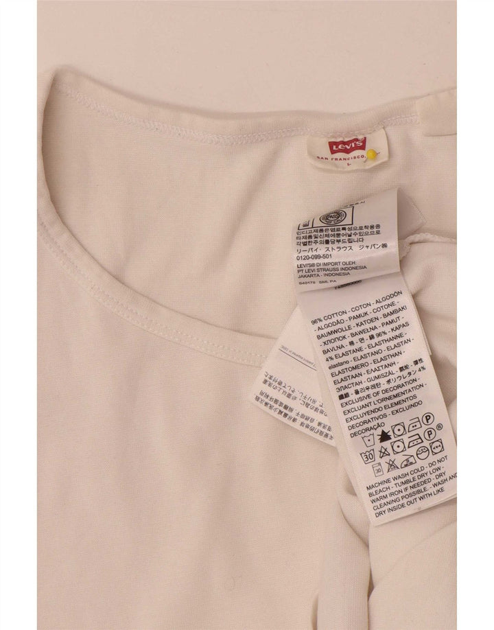 T-shirt da donna Levi's Top UK 14 grande cotone bianco