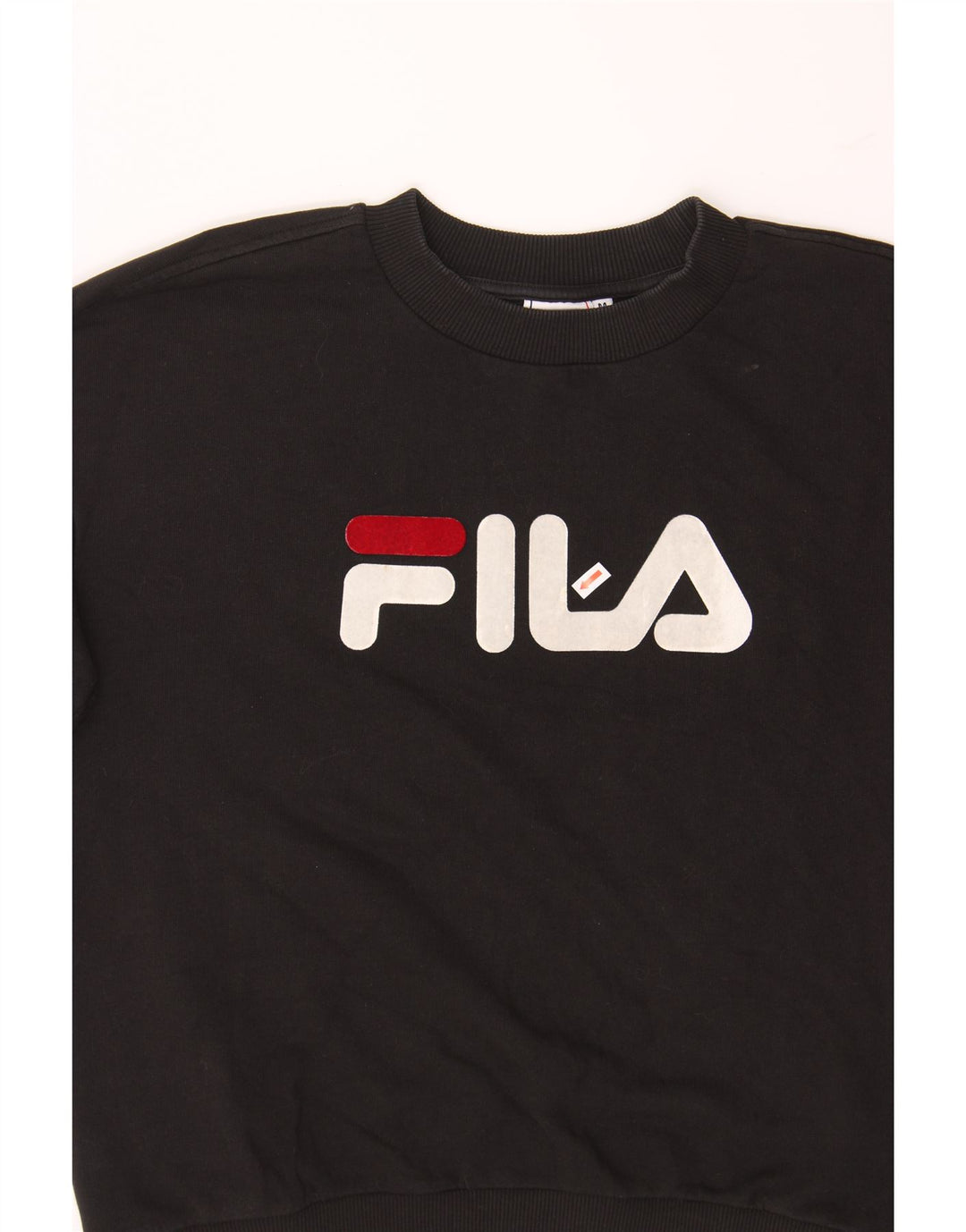 FILA Womens Graphic Sweatshirt Jumper UK 14 Medium Black Cotton Vintage Fila and Second-Hand Fila from Messina Hembry 