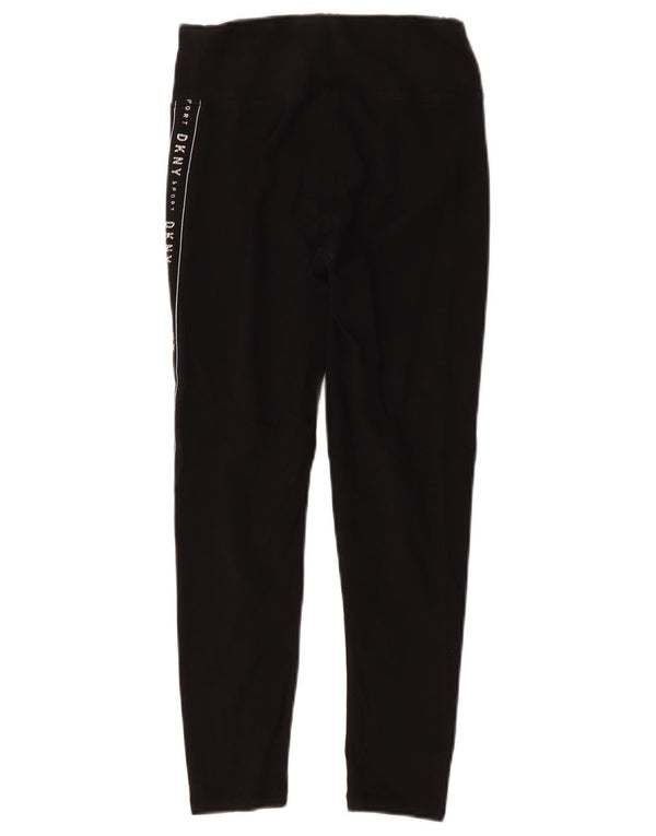Leggings grafici crop da donna Dkny UK 8 piccoli cotone nero