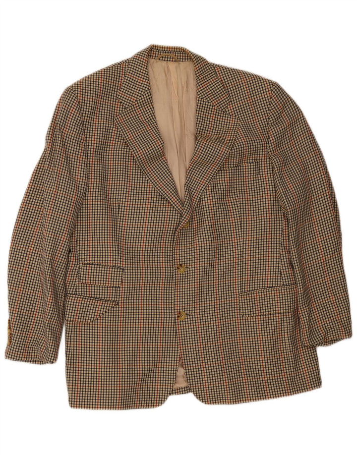Giacca blazer da uomo a 2 bottoni Burberrys UK 38 pied de poule beige medio