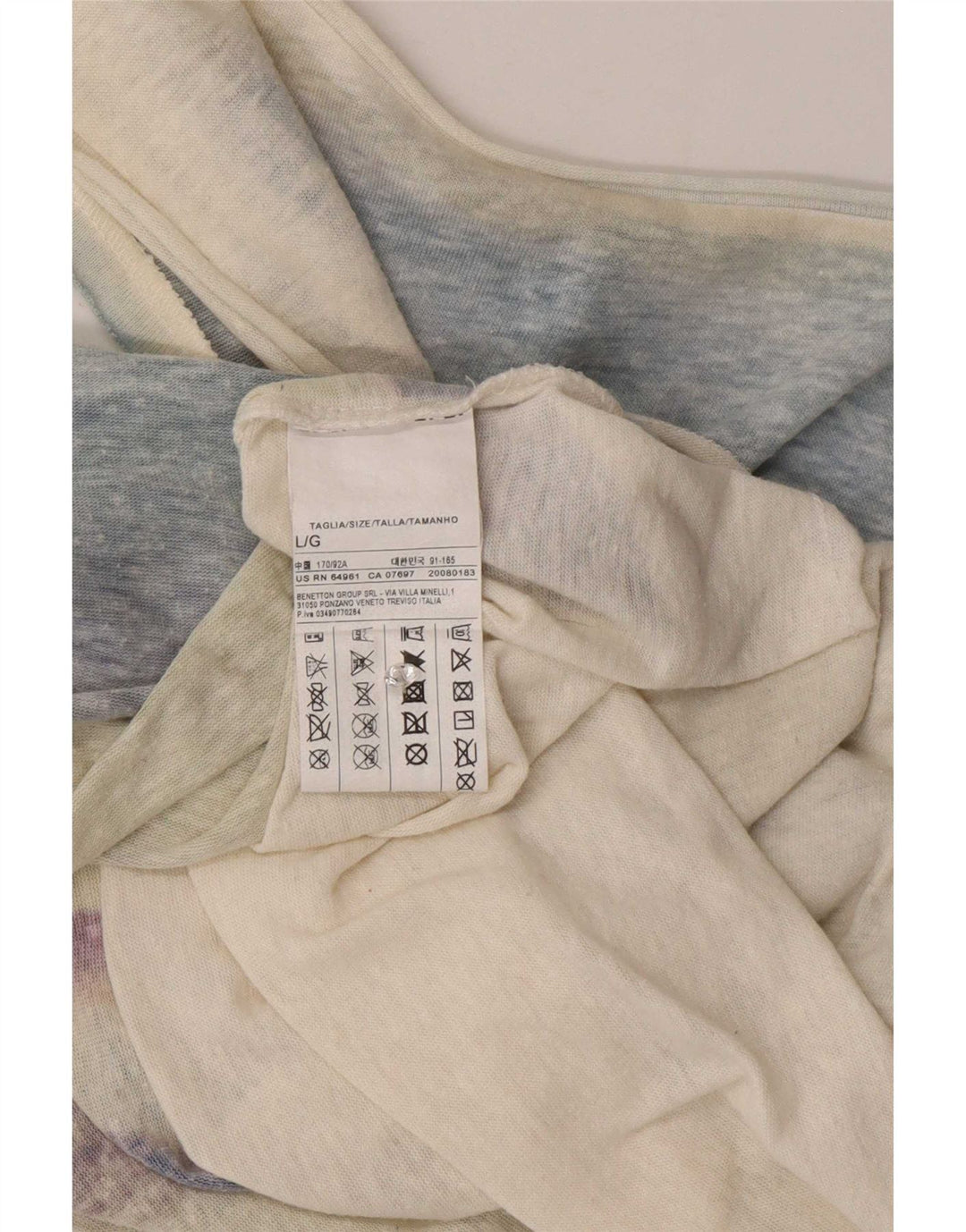 Canotta grafica da donna Benetton UK 16 Large Blu Colourblock Poliestere