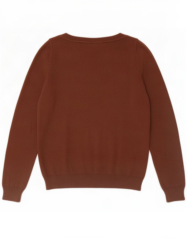 Maglione maglione con scollo a barca da donna Zara UK 14 grande marrone