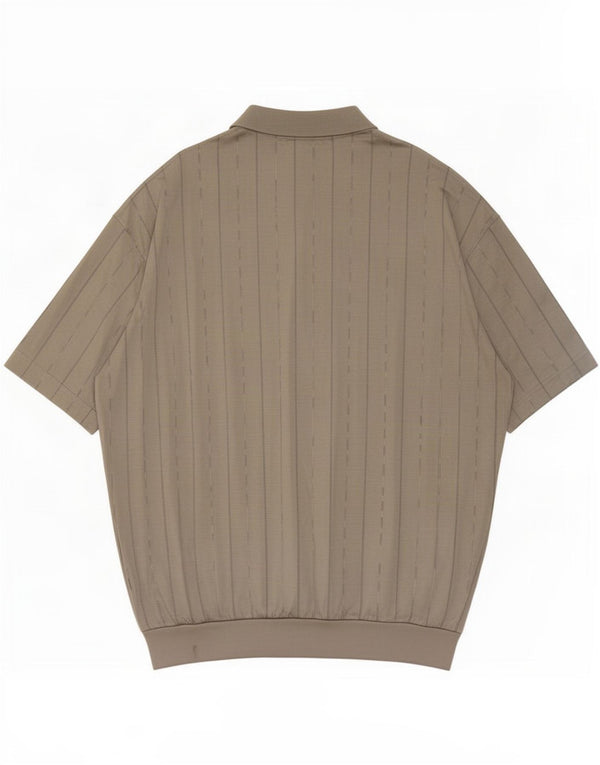 Nino Marini Mens Polo Shirt 2XL Grey Striped Cotton