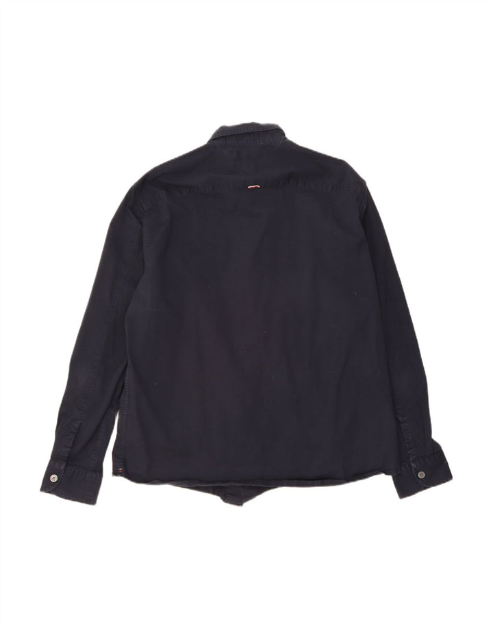 TOMMY HILFIGER Mens Shirt Large Navy Blue Cotton