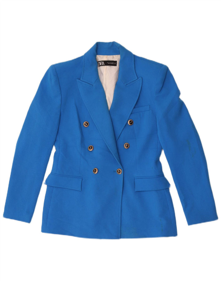 Giacca blazer doppiopetto da donna Zara UK 14 Blu medio