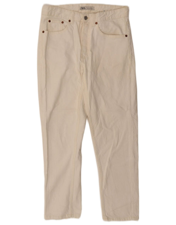 Jeans dritti da uomo Zara EU 36 XS W29 L27 Cotone bianco