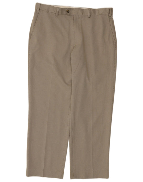 Pantaloni da abito regolari da uomo Marks & Spencer W36 L29 pied de poule verdi