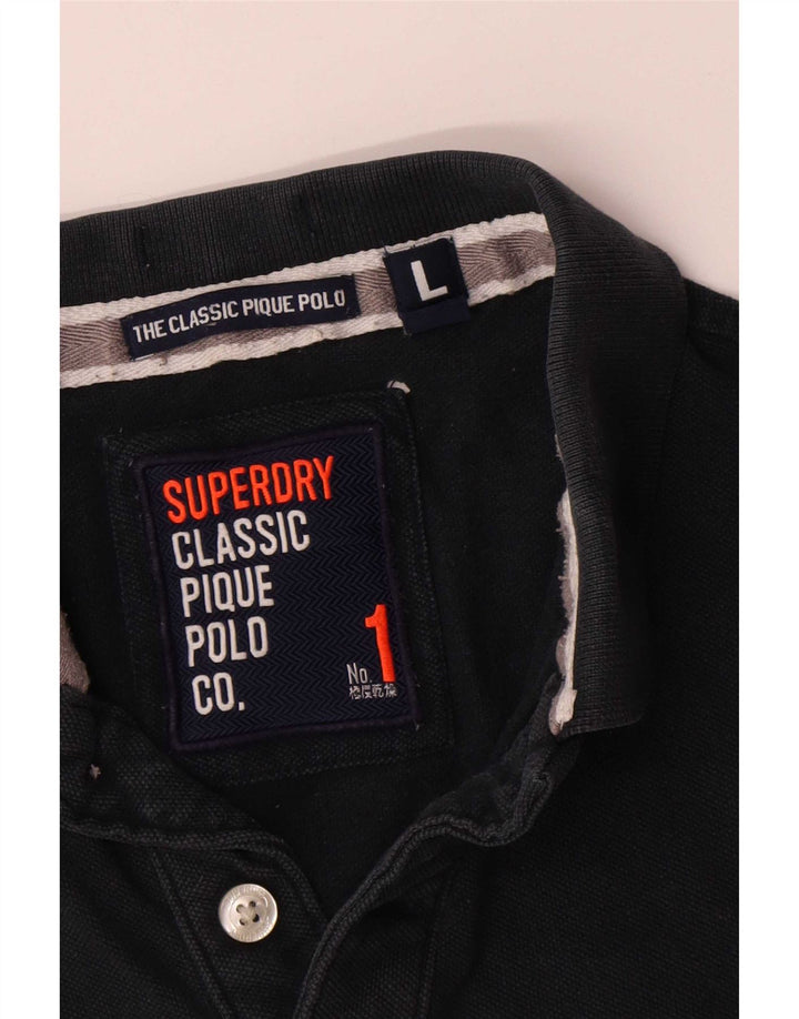 Polo da uomo Superdry Large in cotone blu navy