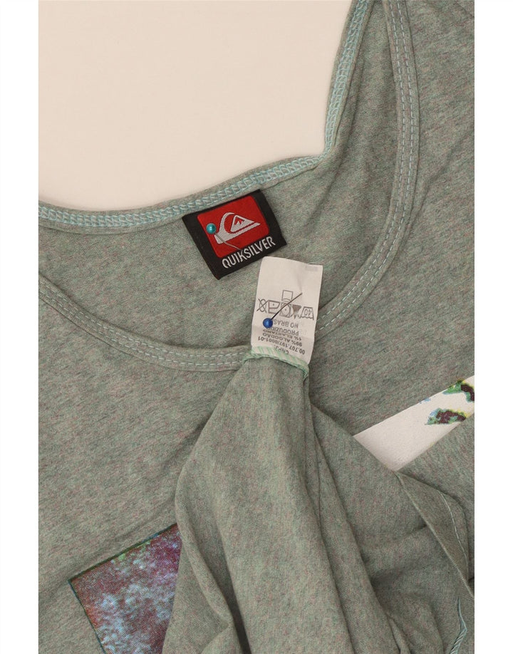 Canotta grafica da uomo Quiksilver piccola in cotone verde