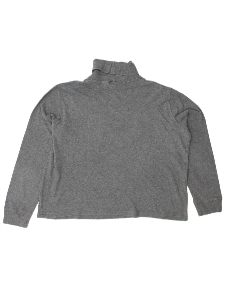 RALPH LAUREN Maglione maglione a collo alto da donna UK 18 XL Cotone grigio