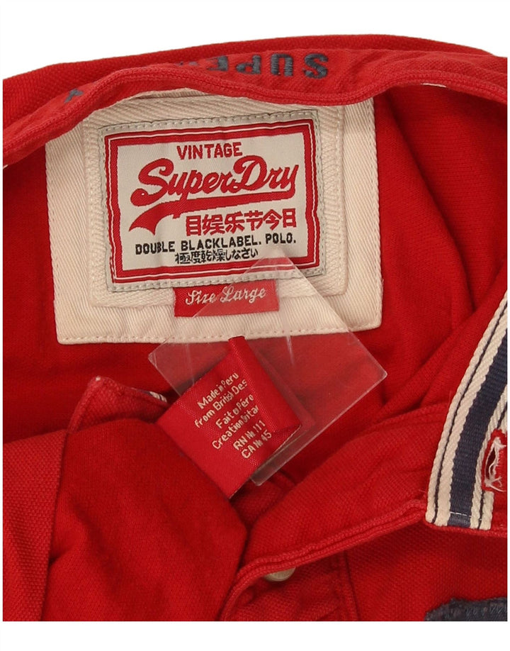 Polo grafica da uomo Superdry grande rossa in cotone