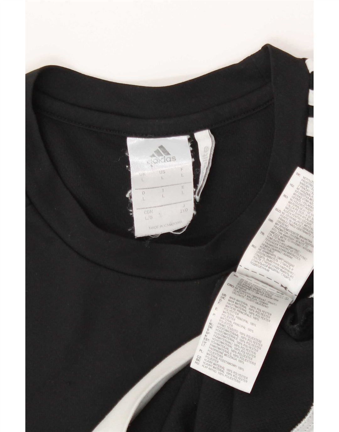 T-shirt Adidas Climalite da uomo, grande, in poliestere color block nero