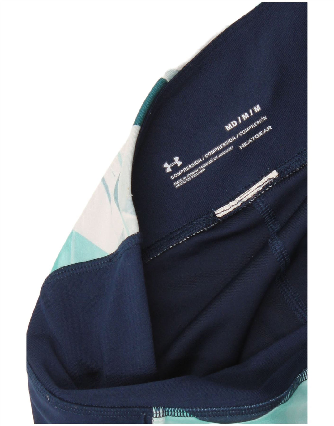 Leggings a compressione da donna Under Armour UK 12 Medium Turchese geometrico