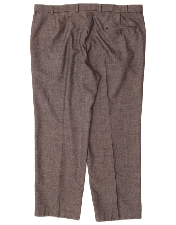 Pantaloni da abito dritti da uomo Marks & Spencer vestibilità regolare W40 L29 lana grigia