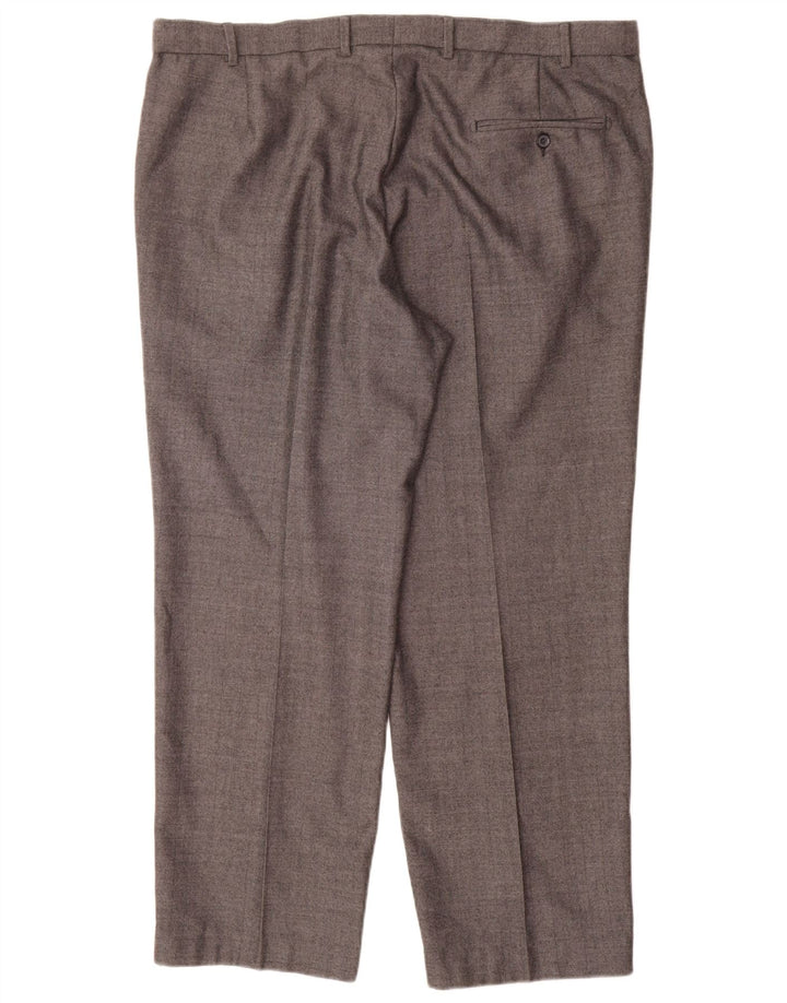 Pantaloni da abito dritti da uomo Marks & Spencer vestibilità regolare W40 L29 lana grigia