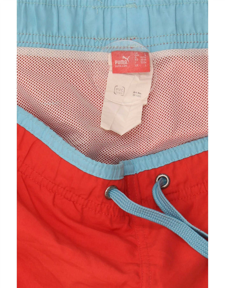Pantaloncini da bagno grafici da uomo Puma grandi rossi in poliestere