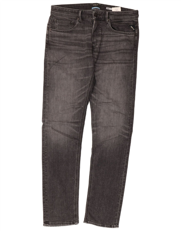 REPLAY Jeans slim regolari Willbi da uomo W33 L34 cotone grigio
