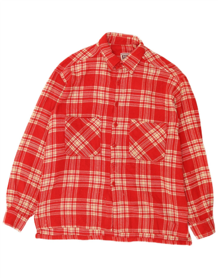 Camicia da uomo Rifle, camicia overshirt in acrilico rosso medio a quadri