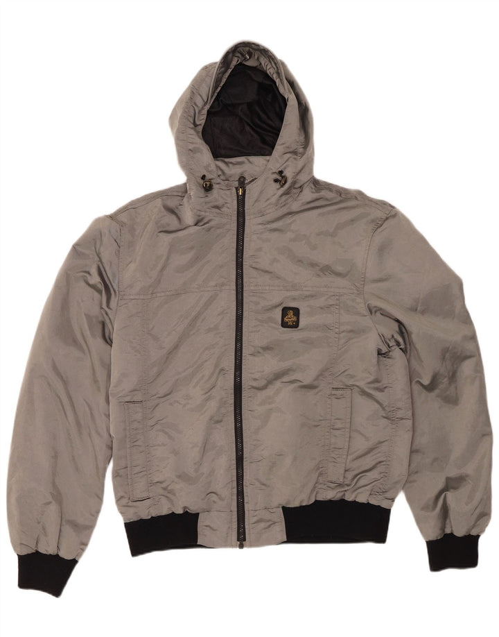 REFRIGIWEAR Giubbotto bomber con cappuccio da uomo UK 40 Large Grigio Poliestere