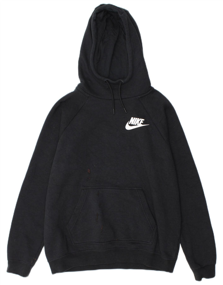Felpa con cappuccio grafica da uomo NIKE, cotone nero medio