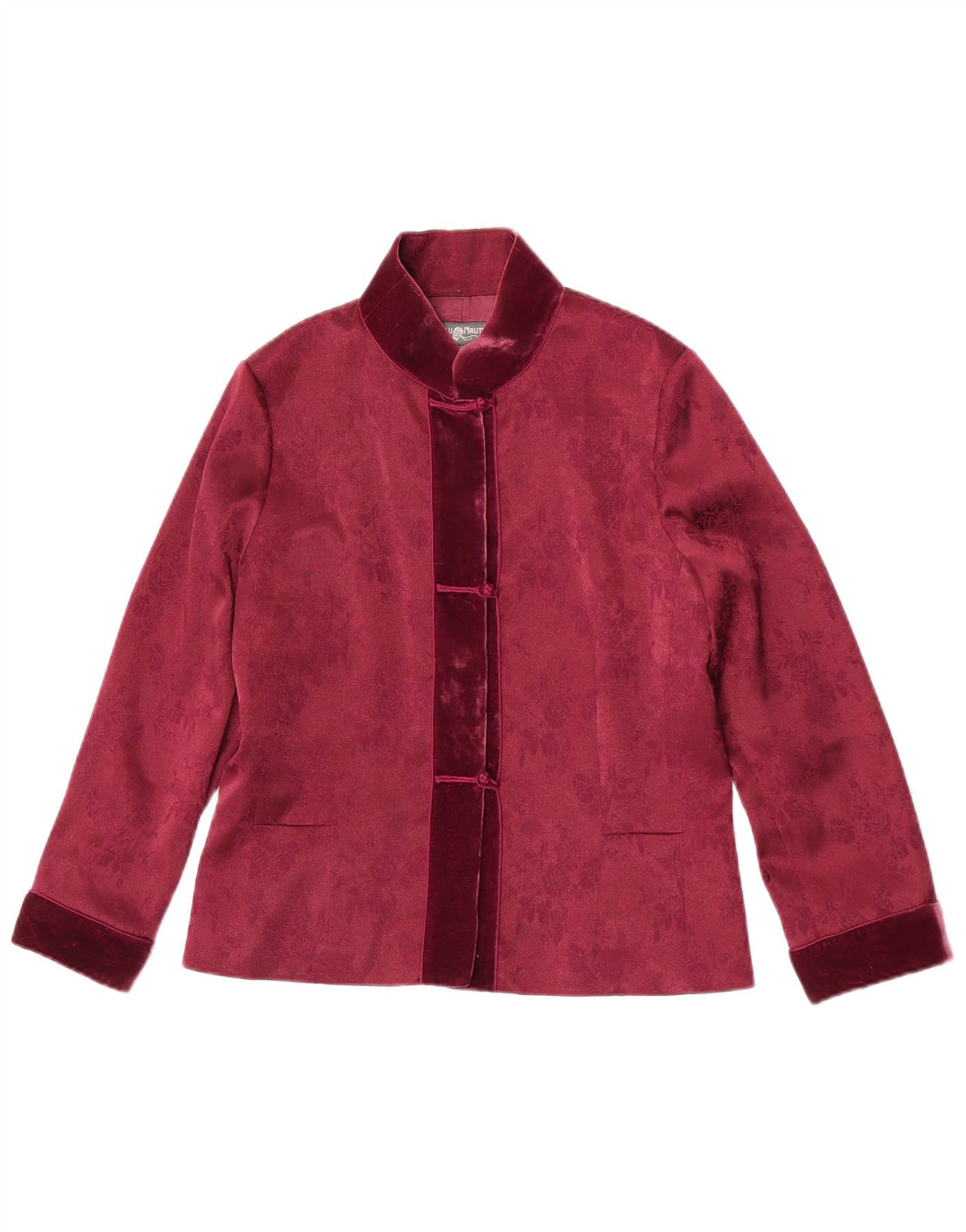 Giacca blazer oversize da donna a 3 bottoni Blunauta IT 38 XS Borgogna floreale