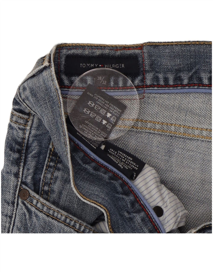 TOMMY HILFIGER Jeans dritti da uomo W38 L32 cotone blu