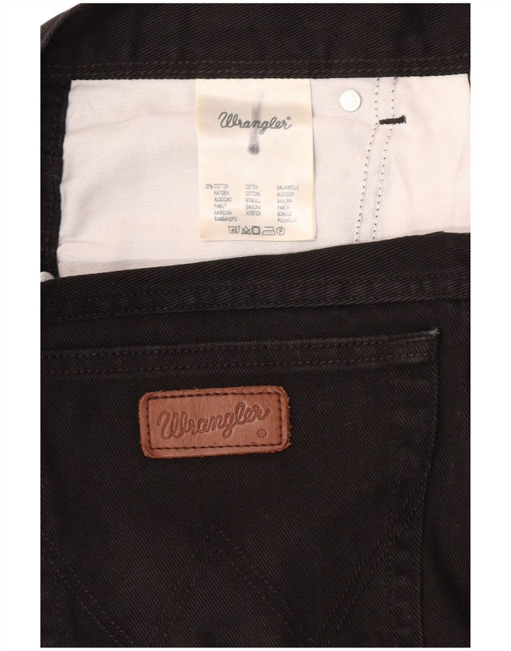Jeans dritti da uomo Wrangler vestibilità regolare W36 L32 cotone nero