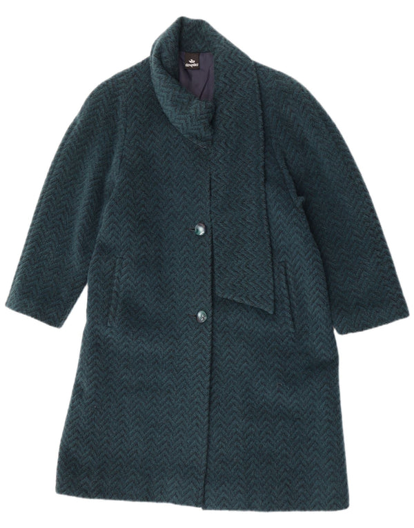 ELENA MIRO Soprabito da donna UK 18 XL Blu Chevron in lana