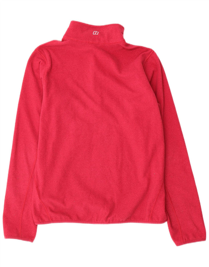 Maglione in pile da donna con collo e zip BERGHAUS UK 16 grande poliestere rosa