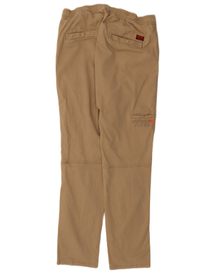 Pantaloni cargo dritti da uomo SUPERDRY W32 L29 cotone beige