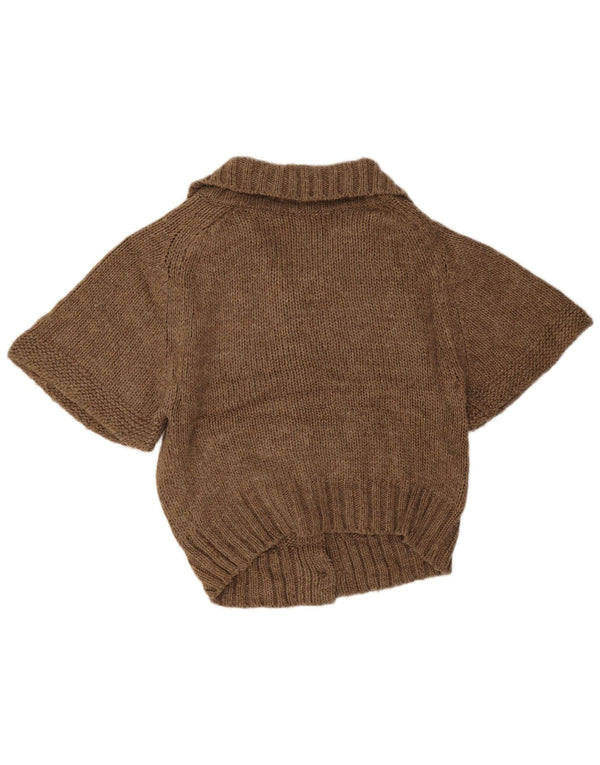 Maglione cardigan a maniche corte da donna Marks & Spencer UK 10 piccolo Beige