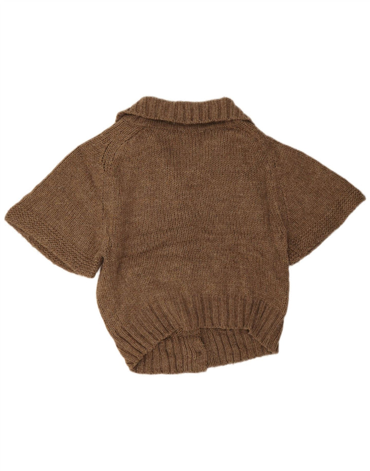 Maglione cardigan a maniche corte da donna Marks & Spencer UK 10 piccolo Beige