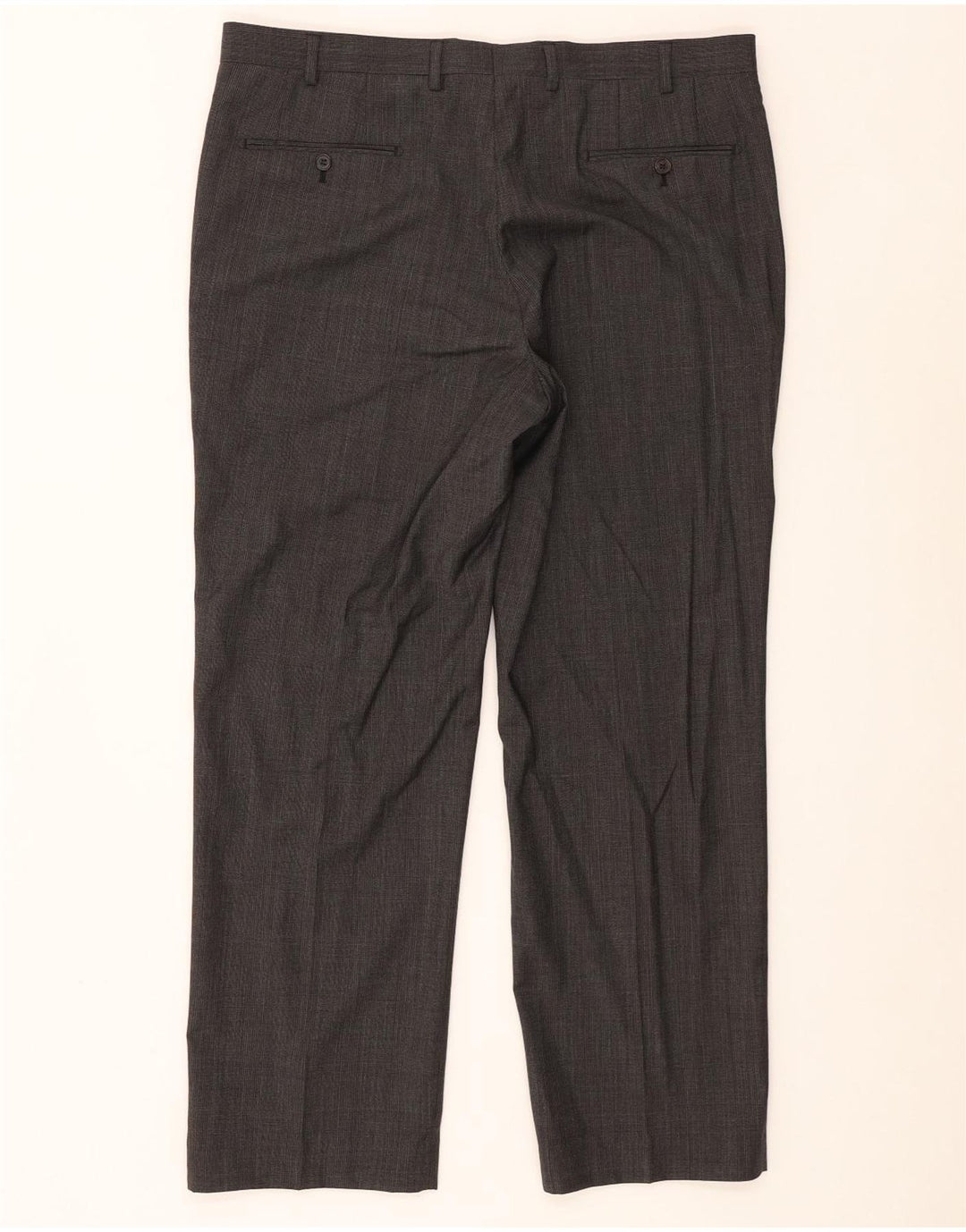Pantaloni da abito dritti autografi da uomo Marks & Spencer W38 L31 lana grigia