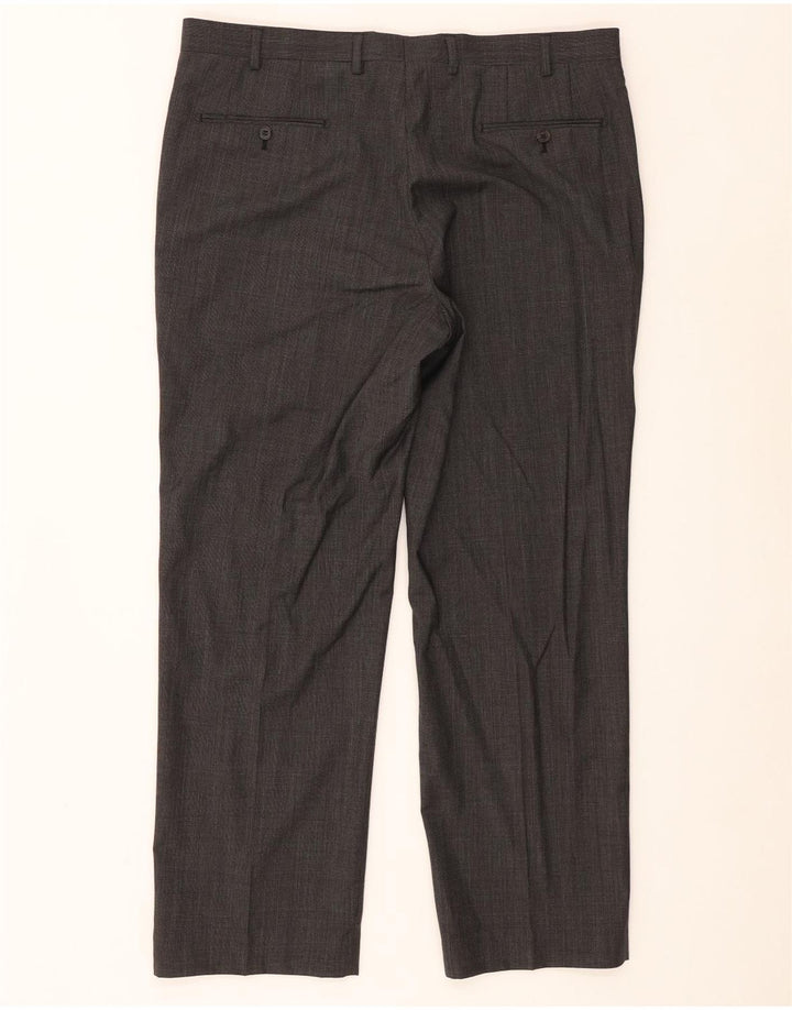 Pantaloni da abito dritti autografi da uomo Marks & Spencer W38 L31 lana grigia