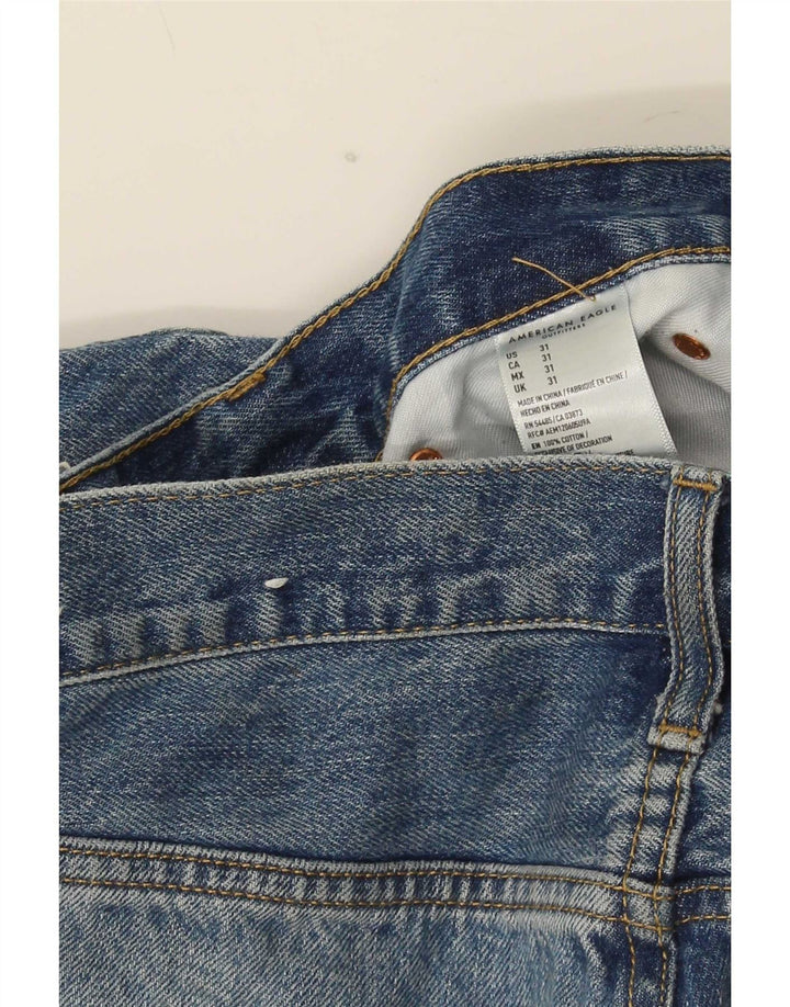 Pantaloncini di jeans invecchiati da uomo American Eagle W31 cotone blu medio
