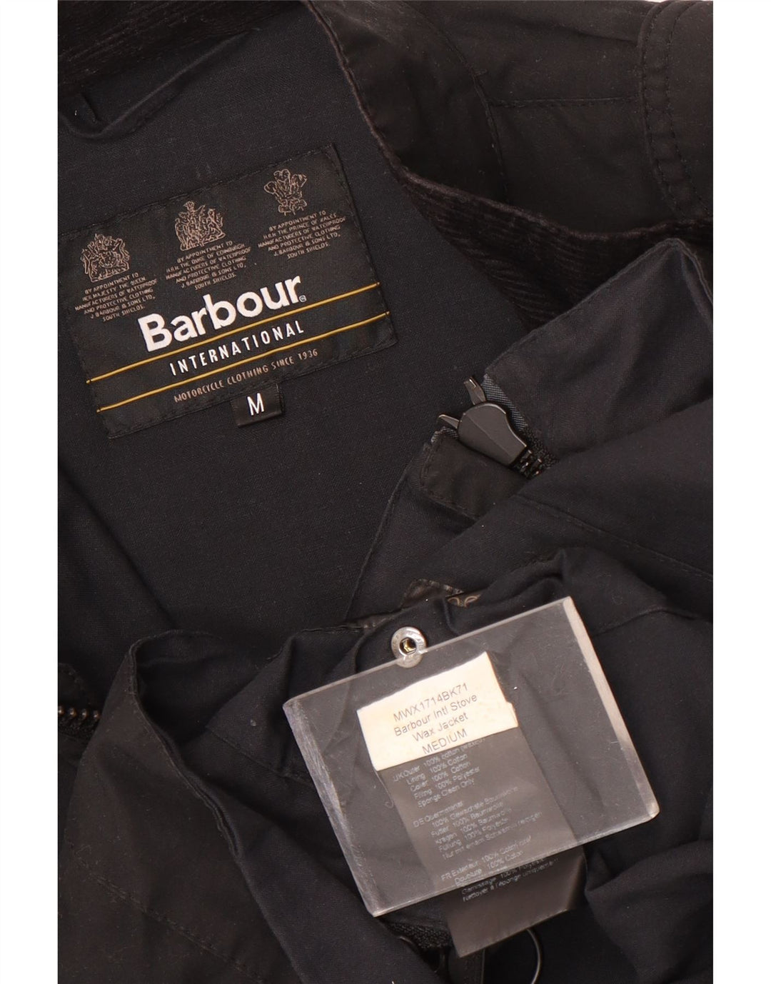 Giacca da uomo in cotone cerato Barbour UK 38 cotone nero medio