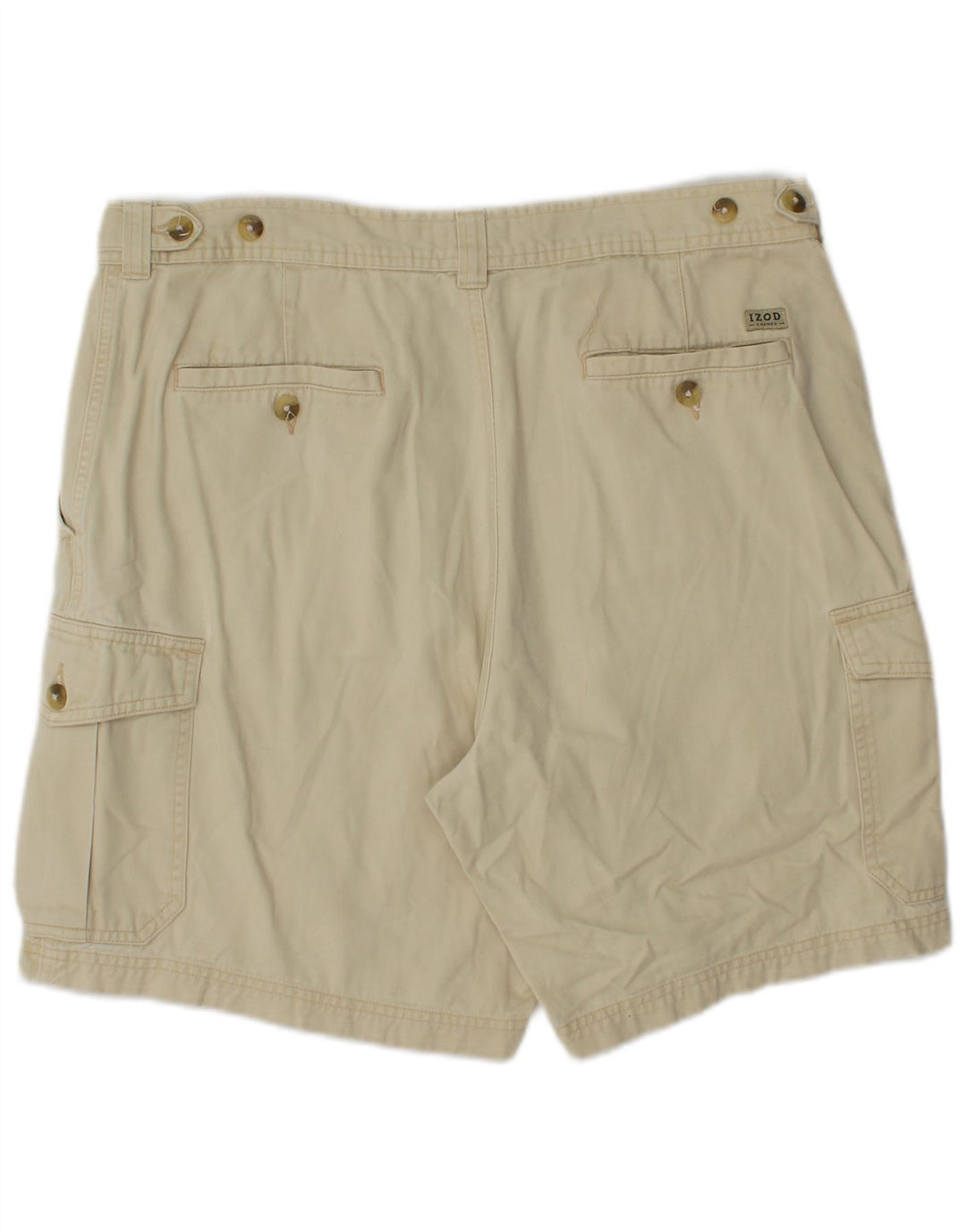 Pantaloncini cargo da uomo IZOD W34 grandi in cotone beige