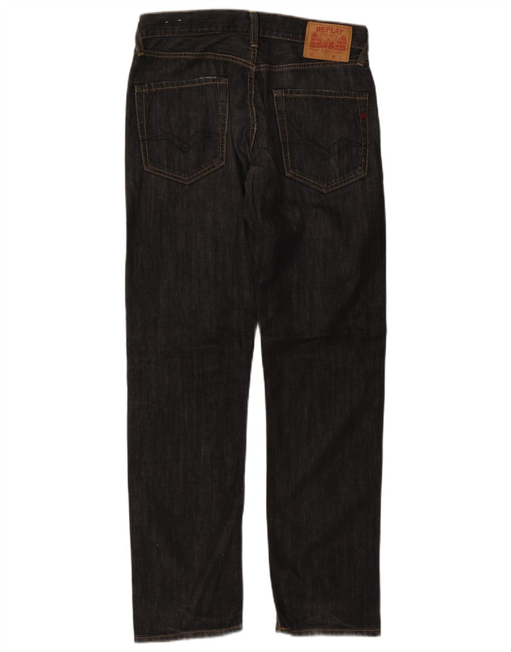 Jeans dritti da uomo Replay W32 L32 cotone nero