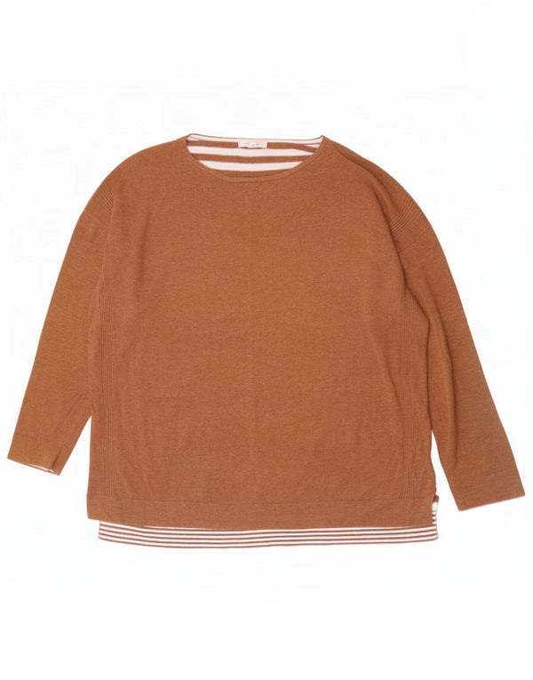 Maglione maglione con scollo a barca da donna White Stuff UK 20 2XL Cotone a righe marrone